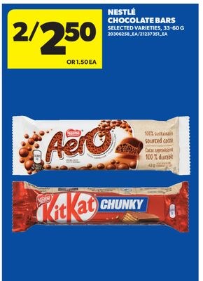 NESTLÉ CHOCOLATE BARS, 33-60 G