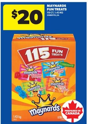 MAYNARDS FUN TREATS, 115 CT, 1.43 KG