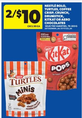 NESTLÉ ROLO, TURTLES, COFFEE CRISP, CRUNCH, DRU…