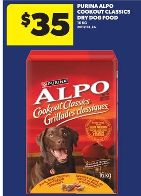 PURINA ALPO COOKOUT CLASSICS DRY DOG FOOD, 16 KG