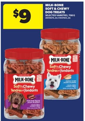 MILK-BONE SOFT & CHEWY DOG TREATS, 708 G