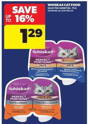 WHISKAS CAT FOOD, 75 G