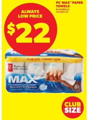 PC® MAX™ PAPER TOWELS. 8=24 ROLLS