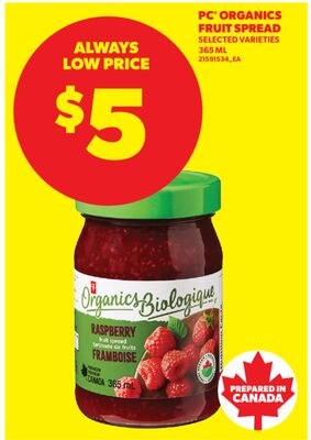 PC® ORGANICS FRUIT SPREAD, 365 ML
