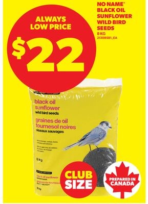 NO NAME® BLACK OIL SUNFLOWER WILD BIRD SEEDS, 8…