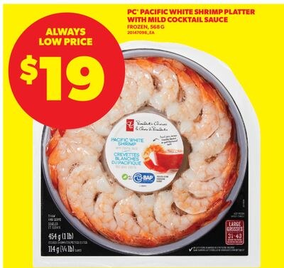 PC PACIFIC WHITE SHRIMP PLATTER WITH MILD COCKT…