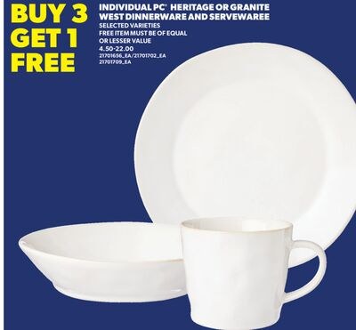 INDIVIDUAL PC HERITAGE OR GRANITE WEST DINNERWA…