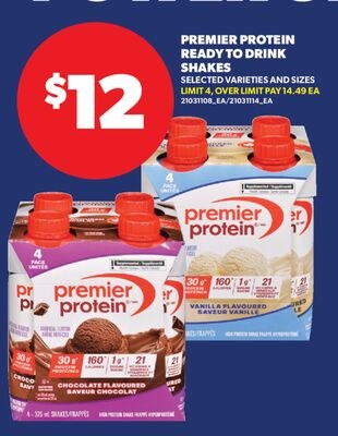 PREMIER PROTEIN READY TO DRINK SHAKES
