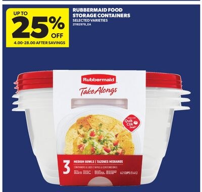 RUBBERMAID FOOD STORAGE CONTAINERS