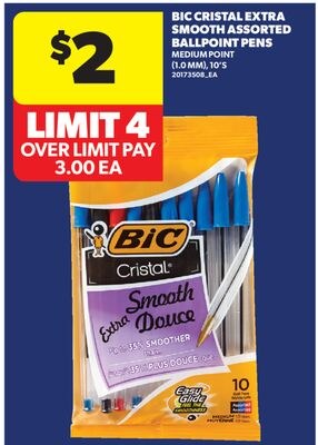 BIC CRISTAL EXTRA SMOOTH ASSORTED BALLPOINT PEN…