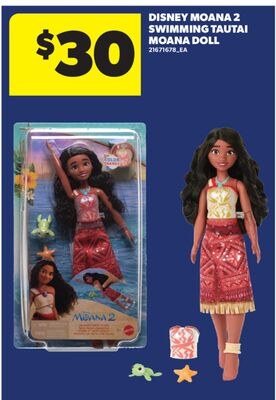 DISNEY MOANA 2 SWIMMING TAUТАI MOANA DOLL