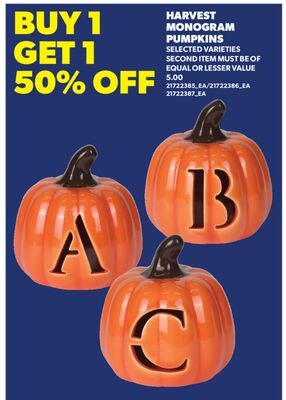 HARVEST MONOGRAM PUMPKINS