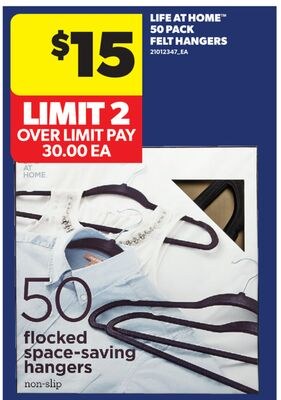 LIFE AT HOME™ 50 PACK FELT HANGERS