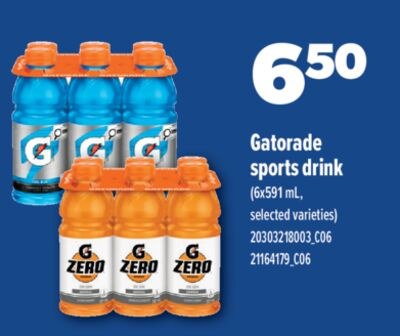 GATORADE SPORTS DRINK, 6x591 mL