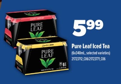 PURE LEAF ICED TEA, 6x340mL