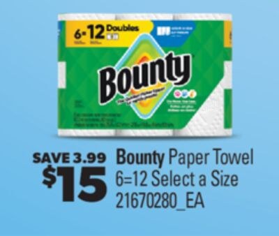 BOUNTY PAPER TOWEL, 6=12