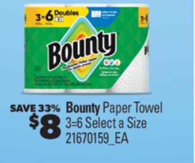 BOUNTY PAPER TOWEL, 3=6