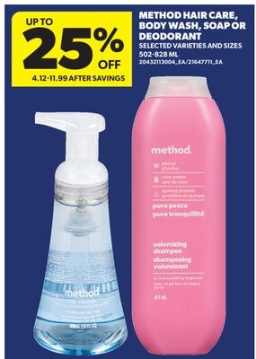 METHOD HAIR CARE, BODY WASH, SOAP OR DEODORANT,…