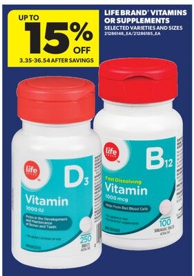 LIFE BRAND® VITAMINS OR SUPPLEMENTS
