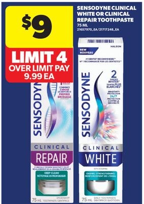 SENSODYNE CLINICAL WHITE OR CLINICAL REPAIR TOO…