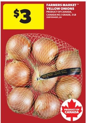 FARMERS MARKET™ YELLOW ONIONS, 3 LB