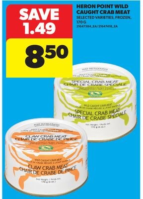 HERON POINT WILD CAUGHT CRAB MEAT, 170 G