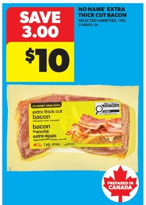 NO NAME EXTRA THICK CUT BACON, 1 kg