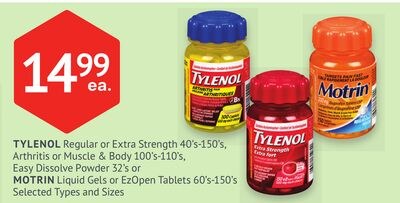 TYLENOL Regular or Extra Strength 40's-150's, A…