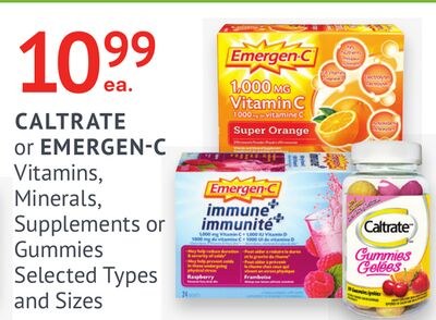 CALTRATE or EMERGEN-C Vitamins, Minerals, Suppl…
