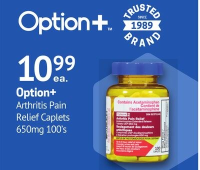 Option+ Arthritis Pain Relief Caplets 650mg