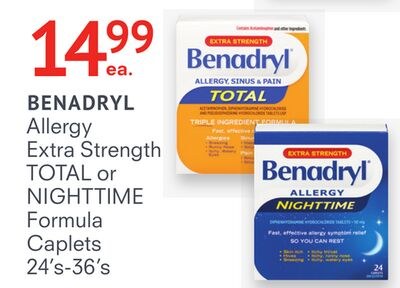 BENADRYL Allergy Extra Strength TOTAL or NIGHTT…