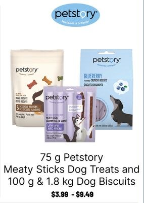 75 g Petstory Meaty Sticks Dog Treats and 100 g…