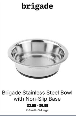 Brigade Stainless Steel Bowl with Non-Slip Base