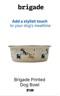 Brigade Printed Dog Bowl