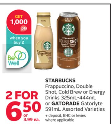 STARBUCKS Frappuccino, Double Shot, Cold Brew o…