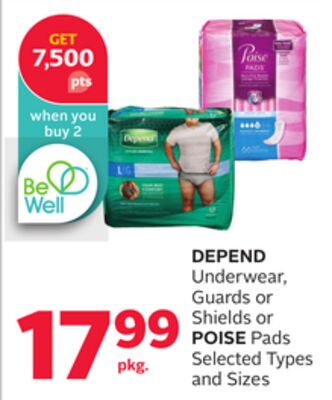 DEPEND Underwear, Guards or Shields or POISE Pa…