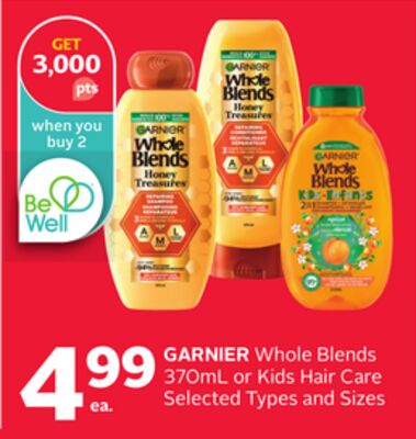 GARNIER Whole Blends 370mL or Kids Hair Care