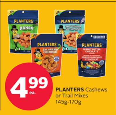 PLANTERS Cashews or Trail Mixes