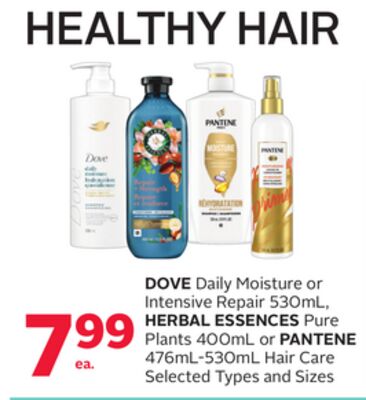 DOVE Daily Moisture or Intensive Repair 530mL, …