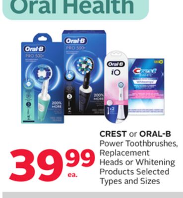 CREST or ORAL-B Power Toothbrushes, Replacement…