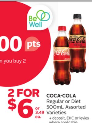 COCA-COLA Regular or Diet 500mL