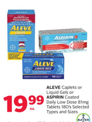 ALEVE Caplets or Liquid Gels or ASPIRIN Coated …