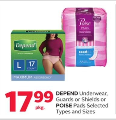 DEPEND Underwear, Guards or Shields or POISE Pa…