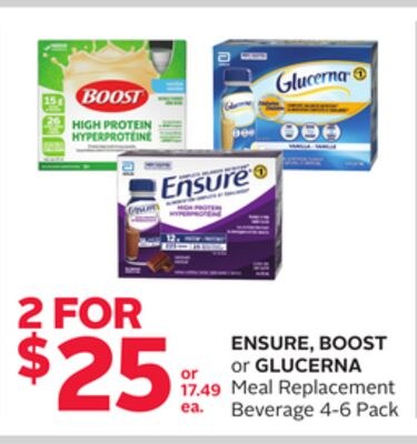 ENSURE, BOOST or GLUCERNA Meal Replacement Beve…