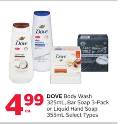 DOVE Body Wash 325ML, Bar Soap 3-Pack or Liquid…