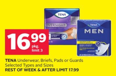 TENA Underwear, Briefs, Pads or Guards