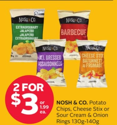 NOSH & CO. Potato Chips, Cheese Stix or Sour Cr…