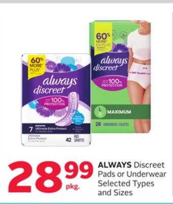 Discreet Pads or Underwear