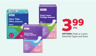 OPTION+ Pads or Liners