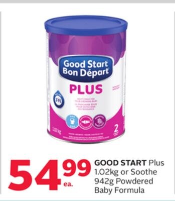 Plus 1.02kg or Soothe 942g Powdered Baby Formula